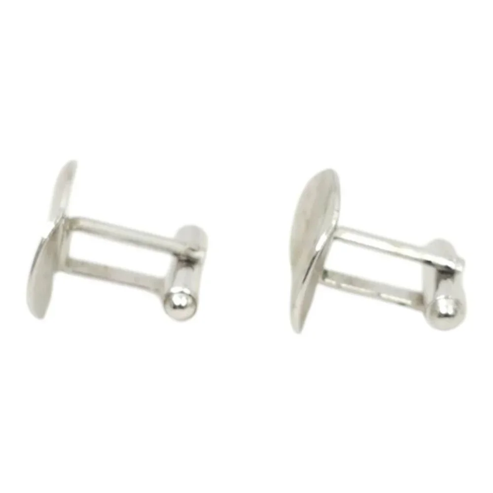 Shields Silvertone Etched Cufflinks Rectangle Men Vintage MCM Jewelry Accessory